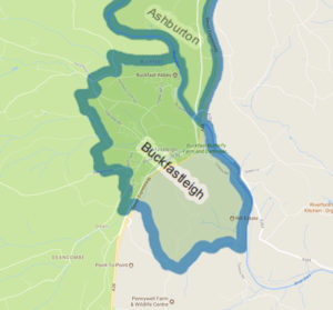 Map showing boundaries of Buckfastleigh Parish